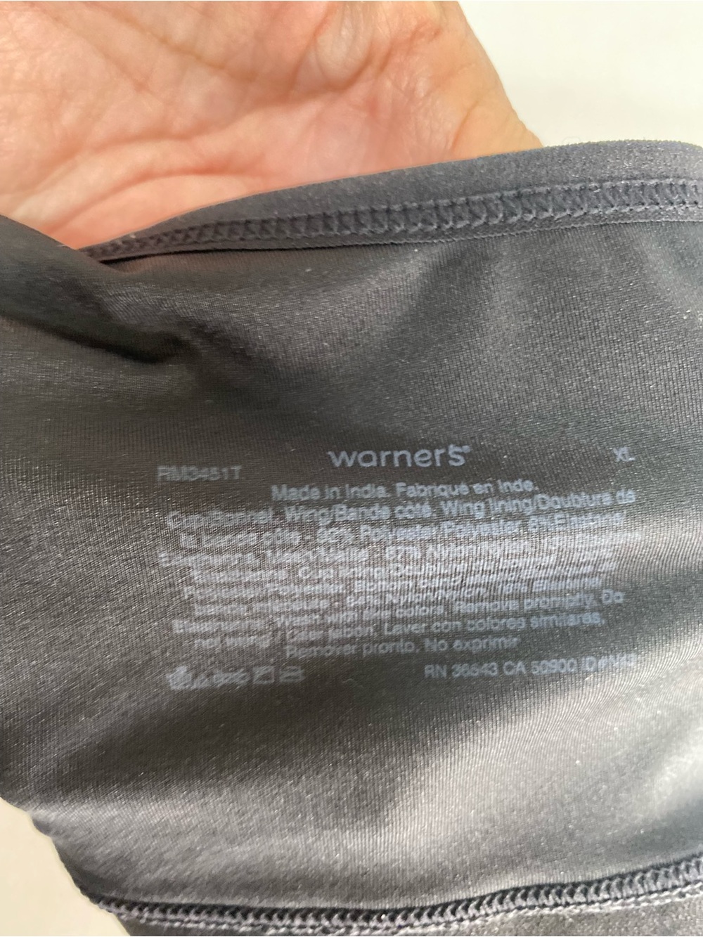 Warner's Simply Perfect Black Wireless Contour XL Bra Smooth Seamless Casual - Picture 6 of 8